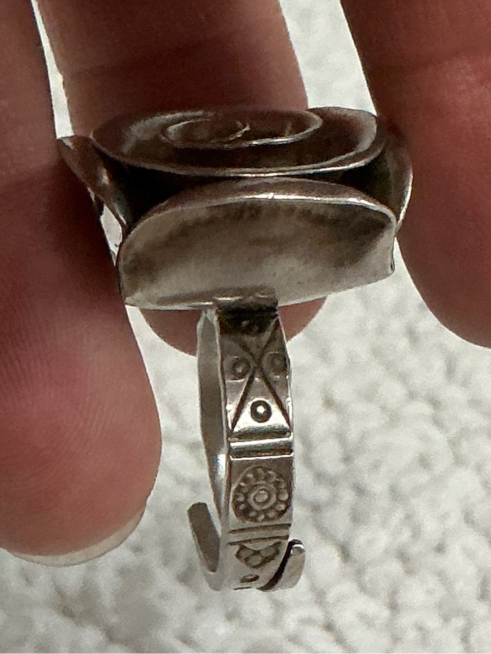 Vintage 925 Rose Adjustable Size Statement Ring